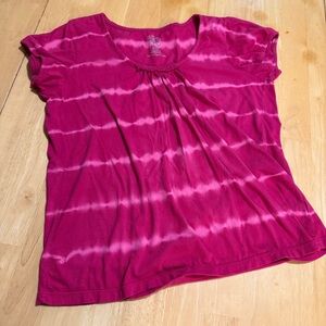 Izod Fuchsia Tie-Dye Short Sleeve Tee